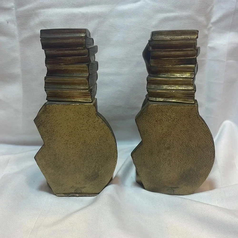 Vintage Art Deco Solid Brass Bookends - Picture 4 of 7